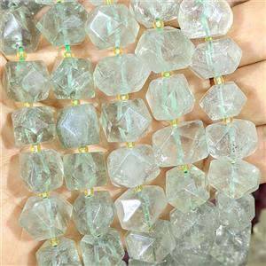 Natural Green Quartz Nugget Beads Faceted Freeform, approx 12-16mm [GB26948]