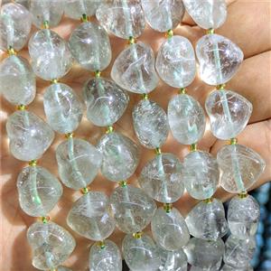Natural Green Quartz Heart Beads, approx 15mm [GB26957]