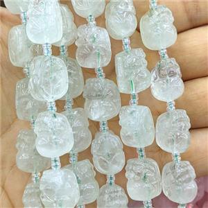 Green Quartz Pixiu Beads Carved, approx 12-16mm, 17pcs per st [GB26976]