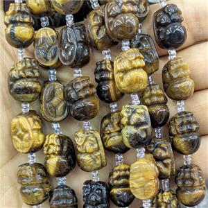 Tiger Eye Stone Pixiu Beads Carved, approx 12-16mm, 17pcs per st [GB26977]