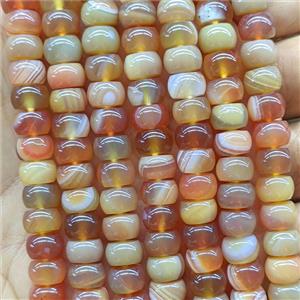 Red Stripe Agate Rondelle Beads Smooth Dye, approx 5x8mm [GB26981]
