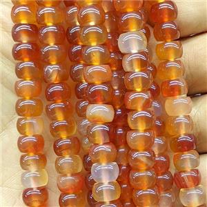 Red Carnelian Agate Rondelle Beads Smooth, approx 5x8mm [GB26982]
