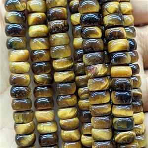 Natural Tiger Eye Stone Beads Smooth Rondelle, approx 5x8mm [GB26986]