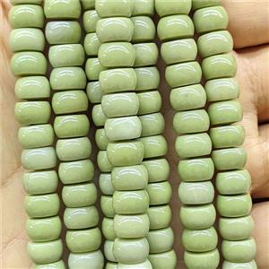 Natural Chinese Alxa Agate Beads Green Smooth Rondelle Alashan, approx 5x8mm [GB26991]
