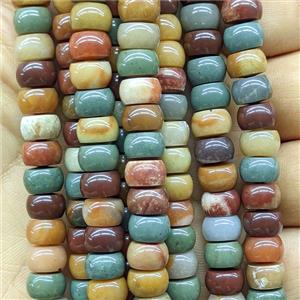 Picasso Creek Jasper Beads Smooth Rondelle Multicolor, approx 5x8mm [GB26993]
