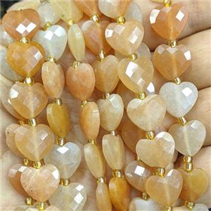 Orange Aventurine Heart Beads Faceted, approx 12mm [GB27000]