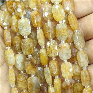 Yellow Aventurine Rectangle Beads Faceted, approx 8-12mm [GB27003]
