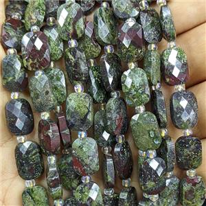 Green Dragon Bloodstone Rectangle Beads Faceted, approx 8-12mm [GB27004]