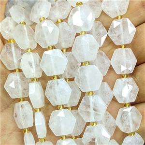 Clear Quartz Hexagon Beads Faceted, approx 12mm [GB27008]