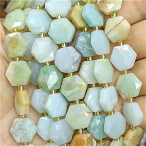Chinese Amazonite Hexagon Beads Faceted, approx 12mm [GB27013]