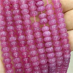 Pink Jade Rondelle Beads Smooth Dye, approx 5x8mm [GB27027]
