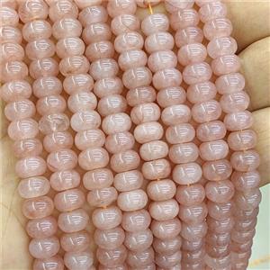 Peach Jade Rondelle Beads Smooth Dye, approx 5x8mm [GB27031]