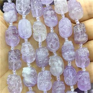 Purple Fluorite Pixiu Beads, approx 12-16mm, 17pcs per st [GB27038]