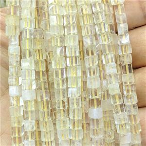 Lemon Quartz Cube Beads, approx 4mm [GB27045]