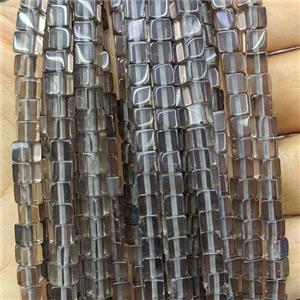 Smoky Quartz Cube Beads, approx 4mm [GB27047]