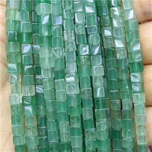 Green Aventurine Cube Beads, approx 4mm [GB27050]