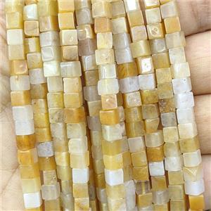 Yellow Aventurine Cube Beads, approx 4mm [GB27051]