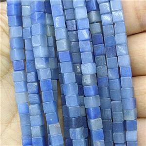 Blue Aventurine Cube Beads, approx 4mm [GB27053]