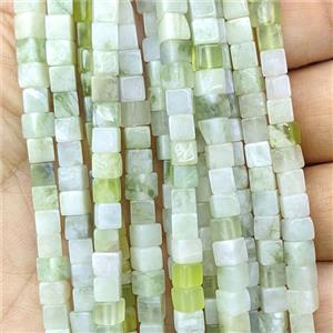 Green Mountain Jade Cube Beads, approx 4mm [GB27060]