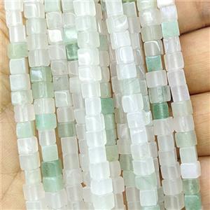 Chinese Ice Jadeite Cube Beads White, approx 4mm [GB27070]