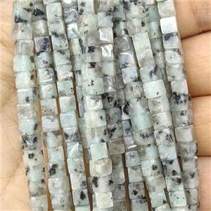Kiwi Jasper Cube Beads, approx 4mm [GB27073]
