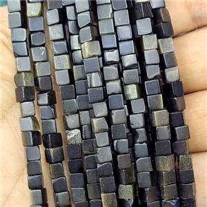 Golden Obsidian Cube Beads, approx 4mm [GB27077]