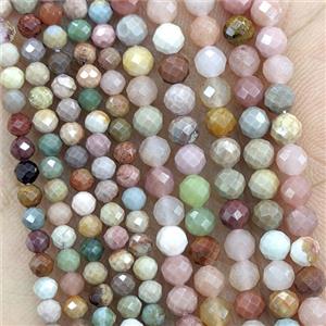 Chinese Alxa Agate Beads Multicolor Alashan Faceted Round, approx 3mm [GB27105-3MM]