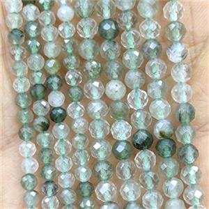 Green Rutilated Quartz Beads Faceted Round, approx 4mm [GB27109-4MM]