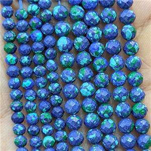 Synthetic Azurite Beads Blue Dye Faceted Round, approx 4mm [GB27110-4MM]