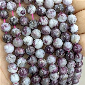 Plum Blossom Tourmaline Beads Smooth Round, approx 10mm [GB27121-10MM]