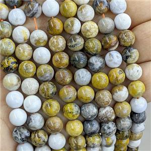Natrual Yellow Bumblebee Jasper Beads Smooth Round, approx 8mm [GB27123-8MM]