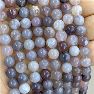 Gray Botswana Agate Beads Smooth Round, approx 8mm [GB27125-8MM]