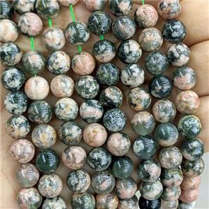 Green Pink Sakura Agate Round Beads Dye Smooth, approx 10mm [GB27129-10MM]