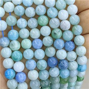 Angelite Round Beads Smooth Multicolor, approx 10mm [GB27144-10MM]