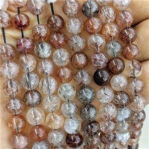 Black Golden Super7 Rutilated Quartz Beads Smooth Round, approx 10mm [GB27148-10MM]