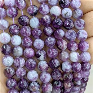 Natural Purple Lepidolite Beads Smooth Round, approx 10mm [GB27150-10MM]