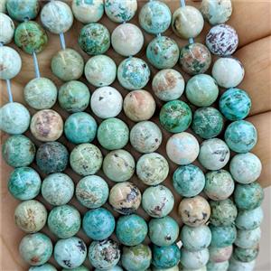 Natural Peru Turquoise Beads Green Smooth Round, approx 8mm [GB27152-8MM]