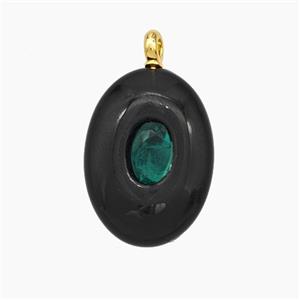 Natural Black Obsidian Oval Pendant, approx 13-18mm [GM24531]