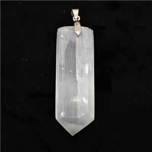 Natural White Selenite Prism Pendant, approx 20-55mm [GM24544]
