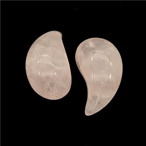 Natural Pink Rose Quartz Comma Pendant, approx 10-20mm [GM24546]
