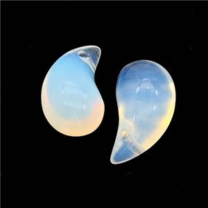 White Opalite Comma Pendant, approx 10-20mm [GM24547]