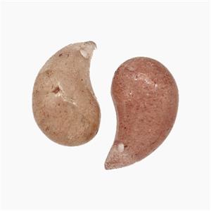 Natural Pink Strawberry Quartz Comma Pendant, approx 10-20mm [GM24552]