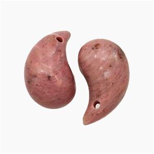Natural Pink Wood Lace Jasper Comma Pendant, approx 10-20mm [GM24555]