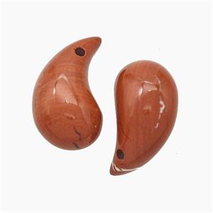 Natural Red Jasper Comma Pendant, approx 10-20mm [GM24556]