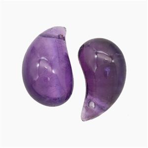 Natural Amethyst Comma Pendant Purple, approx 10-20mm [GM24559]
