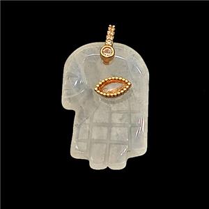 Natural Clear Quartz Buddha-Hand Pendant, approx 17-27mm [GM24571]