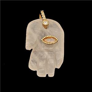 Natural Pink Rose Quartz Buddha-Hand Pendant, approx 17-27mm [GM24572]