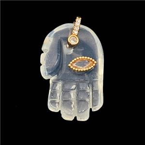 White Opalite Buddha-Hand Pendant, approx 17-27mm [GM24573]