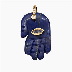Natural Blue Lapis Lazulie Buddha-Hand Pendant, approx 17-27mm [GM24582]