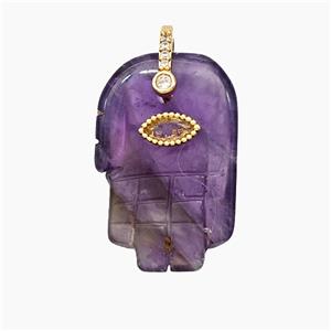 Natural Amethyst Pendant Buddha-Hand Purple, approx 17-27mm [GM24583]